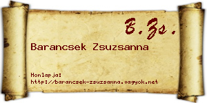 Barancsek Zsuzsanna névjegykártya